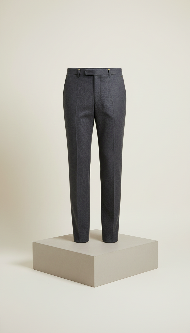 Tapered wool trousers with stretch